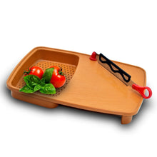 Thick Plastic Kitchen Chopping Cutting Slicing Tray with Holder - Justgrabit Inc.