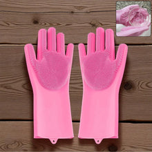 Reusable Silicone Cleaning Brush Scrubber Gloves (Multicolor) - Justgrabit Inc.