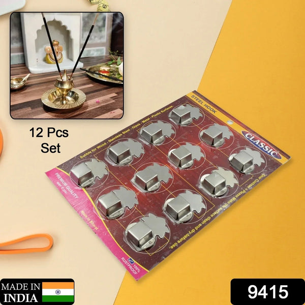 Stainless Steel Agarbatti Stand (12 Pack): Self - Adhesive, Wall Mounted - Justgrabit Inc.