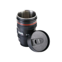 Camera Lens Shaped Coffee Mug Flask With Lid - Justgrabit Inc.