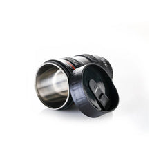 Camera Lens Shaped Coffee Mug Flask With Lid - Justgrabit Inc.
