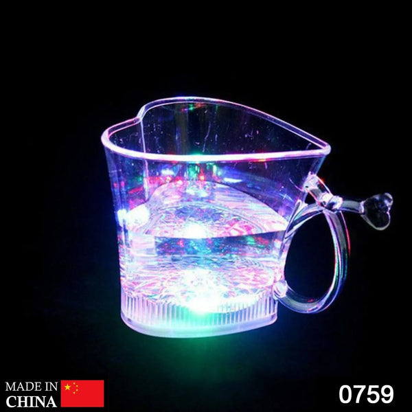 Heart Shape Activated Blinking Led Glass Cup - justgrabit.in | Just Grab It