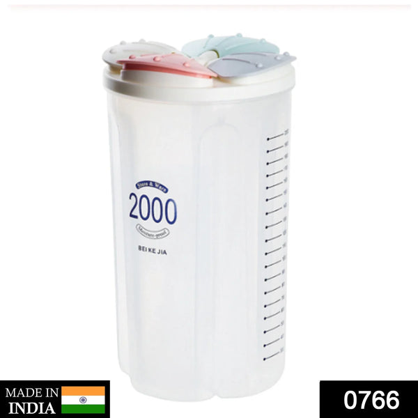 Kitchen Storage - Transparent Sealed Cans / Jars / Storage Box 4 Section - Justgrabit Inc.