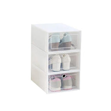 3 Layer Transparent Shoes Storage Box Plastic Stackable Shoe (1 Set / 3 Layer) - justgrabit.in | Just Grab It