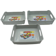Multipurpose Organising & Storage Plastic Tray, Fruit & Vegetable/ Multi Purpose Tray, Organizer for Kitchen, Countertop, Cabinet, Bathroom Plastic Storage Basket For Store Fruits, Vegetables, Magazines, Cosmetics, Stationary Set of 3 - Justgrabit Inc.