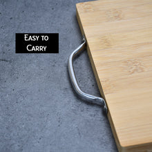 Thick Wooden Bamboo Kitchen Chopping Board with Holder for Fruits & Meat - justgrabit.in | Just Grab It