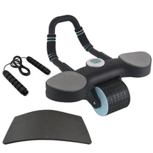Abdominal Wheel Roller Widened Elbow Support Roller with Timer & Skipping Rope (1 Set) - justgrabit.in | Just Grab It