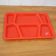 Plastic Multi - Compartment Rectangular Meal Serving Tray / Plate (1 Pc / Red) - justgrabit.in | Just Grab It