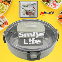 Miracle Stainless Steel Round Lunch Box, with Small Plastic Box Insert Leak Proof Lunch Box with Transparent lid, Lunch Box for Kids & Adults for School, Office (450 ML + 250 ML Approx) - Justgrabit Inc.