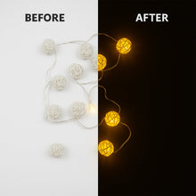 Battery Operated Rattan Ball String Decorative Fairy Lights - justgrabit.in | Just Grab It