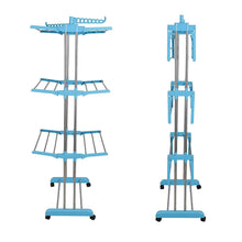 Premium Heavy Duty Stainless Steel 3 Layer Foldable Cloth Drying Stand (1 Set / With Brown Box) - justgrabit.in | Just Grab It