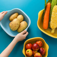 Plastic Washing Bowl & Strainer Basket for Kitchen (Set of 2) - justgrabit.in | Just Grab It