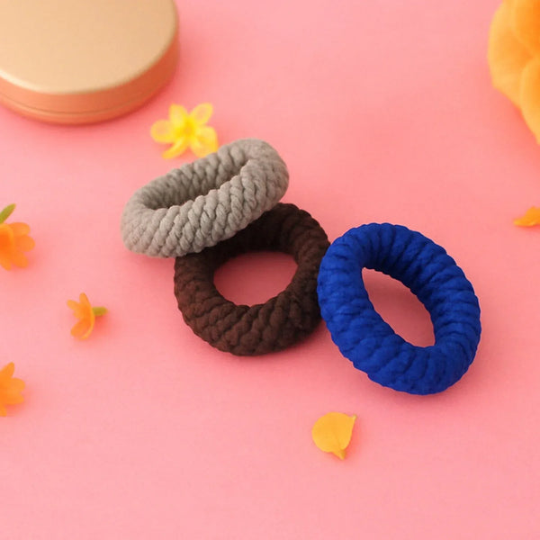 Tyre Shape Hair Rubber Bands Pack of 3 (Multicolour), Hair accessories - justgrabit.in | Just Grab It