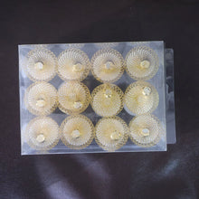 Set of 12 Decorative LED Flameless Candle Lights with Golden Net Cover - Justgrabit Inc.