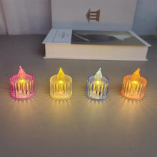 12 Pcs Flameless and Smokeless Decorative Acrylic Candles Transparent Led Tea Light Candle for Gifting, House, Diwali, Christmas, Festival, Events Decor Candles, Diwali - justgrabit.in | Just Grab It