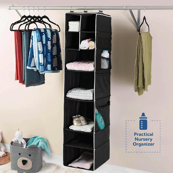 9 Shelf Hanging Closet Organizer with 5 Drawer Organizers - justgrabit.in | Just Grab It