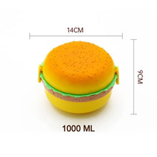 Burger Shape Lunch Box – Double Layer 1000ml Food Container with 2 Spoons for Kids - Justgrabit Inc.