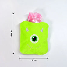 Green One - Eyed Monster Print Small Hot Water Bag with Cover for Pain Relief - Justgrabit Inc.