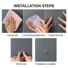 Self Adhesive Transparent Sticky Plastic & Stainless Steel Wall Hooks (10 Pcs Set) - justgrabit.in | Just Grab It