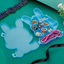 Transparent Cartoon Bear Clear Plastic Storage Box Jewelry Organizer Holder Cabinets For Small objects (1 Pc Mix Color) - justgrabit.in | Just Grab It