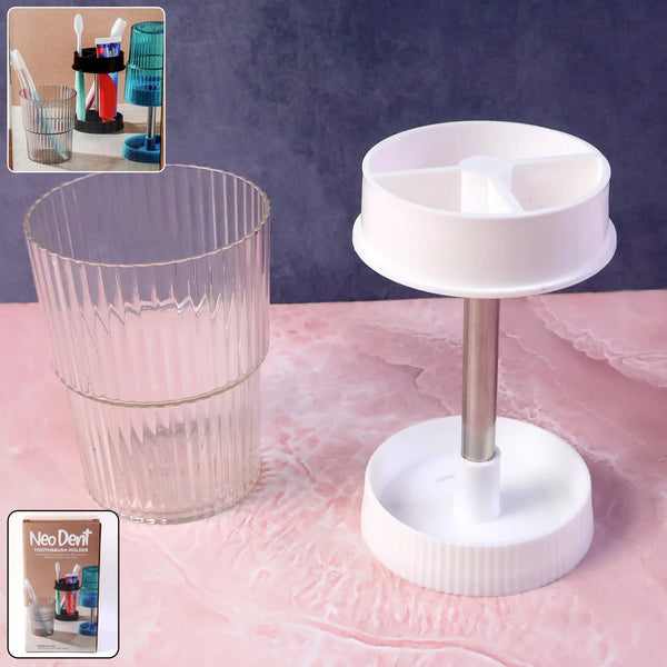 Rotating Bathroom Toothbrush Holder Stand (1 Pc) - justgrabit.in | Just Grab It