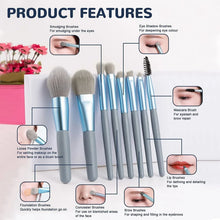 8 - Piece Mini Makeup Brush Kit – Portable Premium Synthetic Set with Case (Mix Colors) - Justgrabit Inc.