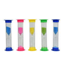 Plastic Hourglass Sand Timer Set – 3 - Min Sand Clock for Kitchen, Office, School & Kids (5 Pc) - Justgrabit Inc.