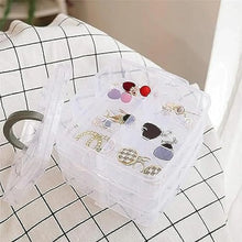 3 - Tier 18 Sections Transparent Stackable Adjustable Compartment Slot Plastic Craft Storage Box - Justgrabit Inc.