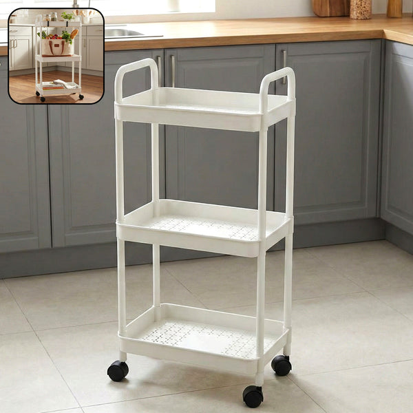 3 Layer Multipurpose Rolling Storage Trolley (1 Pc) - justgrabit.in | Just Grab It