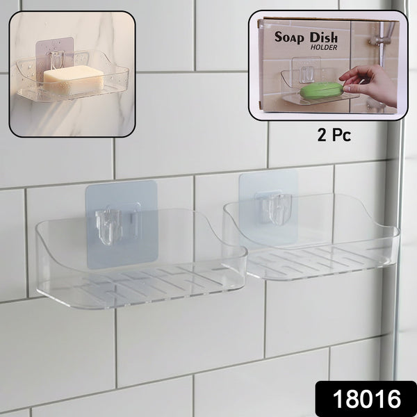 Wall - Mounted Transparent Soap Dish Holder Set - justgrabit.in | Just Grab It