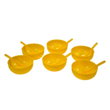 Plastic Soup Bowl & Spoon Set for Kitchen (6 - Pcs) - justgrabit.in | Just Grab It