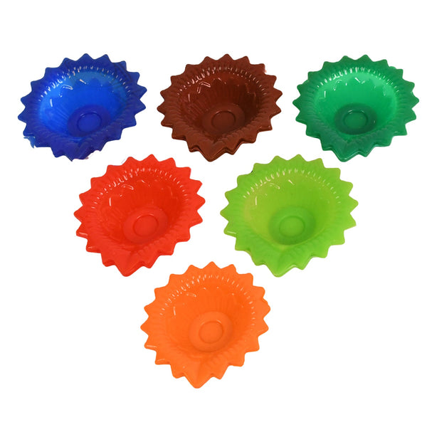 Silicone Diya for Diwali Attractive Design Colourful Diya Combo, Diwali (6 Pcs Set) - justgrabit.in | Just Grab It