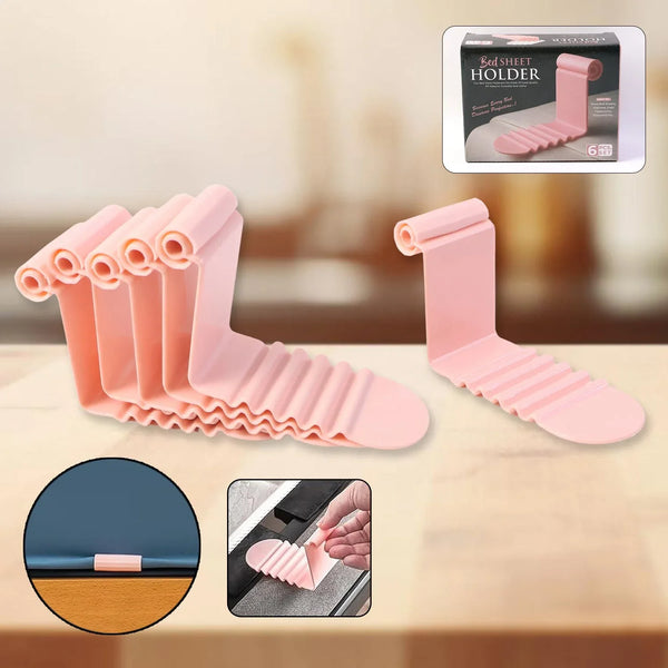 Universal Bed Sheet Holder Clip Set (Pack of 6) - justgrabit.in | Just Grab It