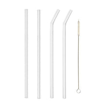 4 Pcs Reusable Glass Straws with 1 Cleaning Brushes - justgrabit.in | Just Grab It