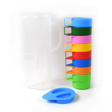 Rainbow Picnic Plastic Pitcher / Jug / Kettle Glass / Cup Set Water (9 Pcs Set) - justgrabit.in | Just Grab It
