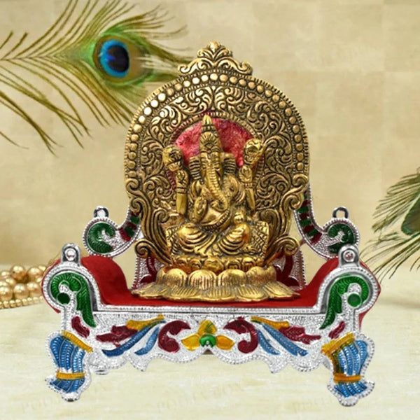 Bal Gopal Sihasan Throne - Large Decorative Stand for Home Temple Deity Display - Justgrabit Inc.