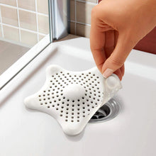 White Silicone Star Shaped Sink Filter Bathroom Hair Catcher Drain Strainers Basin - justgrabit.in | Just Grab It
