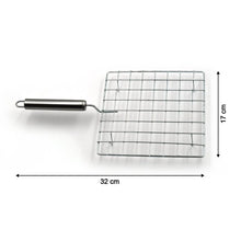 Square Stainless Steel Barbecue Grill with Steel Handle - Justgrabit Inc.