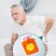 Orange small Hot Water Bag with Cover for Pain Relief, Neck, Shoulder Pain and Hand, Feet Warmer, Menstrual Cramps. - Justgrabit Inc.