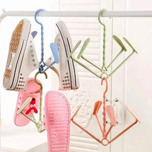 Hanging Shoe Rack Rotating Four Hooks Portable Drying Shoe Rack Wet and Dry Dual - use Drying Shoes Hanger Windproof - justgrabit.in | Just Grab It