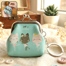 Cute Cartoon Cat Printed Mini Coin Purse Keychain (1 Pc) - justgrabit.in | Just Grab It