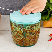 6 BLADE 2IN1 MANUAL FOOD CHOPPER, COMPACT & POWERFUL HAND HELD VEGETABLE (1000Ml) - justgrabit.in | Just Grab It
