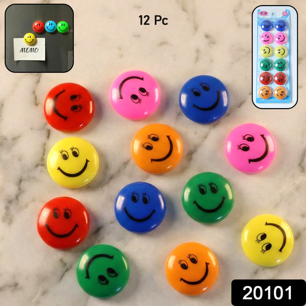 Colorful Smiley Face Magnetic Buttons Set (12 Pc Set) - justgrabit.in | Just Grab It