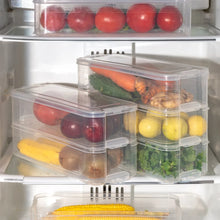 3 Fridge Storage Container, Fridge Organizer with Lid Stackable Fridge Storage Containers Plastic Freezer Storage Containers for Fish, Meat, Vegetables, Fruits, Pack of 3pcs, 1500ML Approx - Justgrabit Inc.
