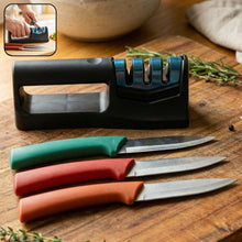 Multipurpose Kitchen Knife Set with Knife Sharpener (3 Pc Knife With Sharpener) - justgrabit.in | Just Grab It