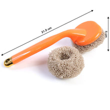 Heavy Duty Cleaning Scrubber Set with Long Handle (1 Set) - justgrabit.in | Just Grab It