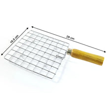 Kitchen Square Stainless Steel Roaster Jali, Barbecue Grill with Wooden Handle - Justgrabit Inc.