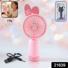 Cute Cartoon Design Rechargeable Mini Handheld Fan (1 Pc) - justgrabit.in | Just Grab It