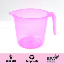 Plastic Round Transparent Bath Water Mug (5 pc / Mix colour / 1200 ML) - justgrabit.in | Just Grab It