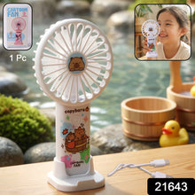 Cute Cartoon Rechargeable Handheld Fan (1 Pc) - justgrabit.in | Just Grab It